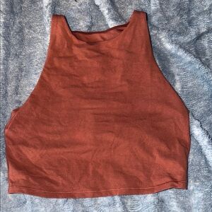 Old Navy High Neck Cropped Tank Top - Rust Brown